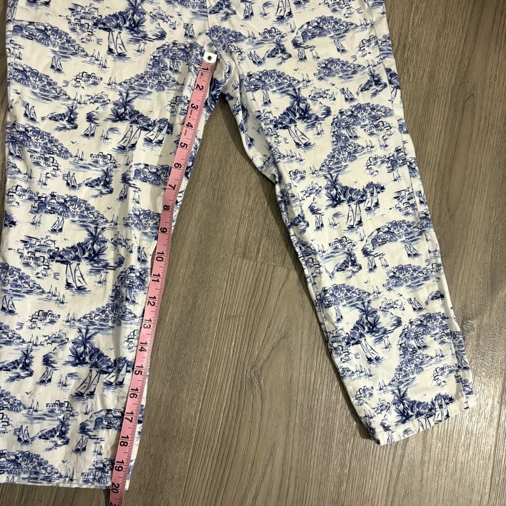 Charter Club Womens Nautical Bristol Capri Pants Jeans Blue White Sz 6P Coastal - Picture 5 of 9